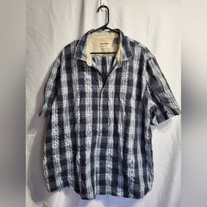 Wrangler Men's Black and White Plaid Shirt, Size 2XL
